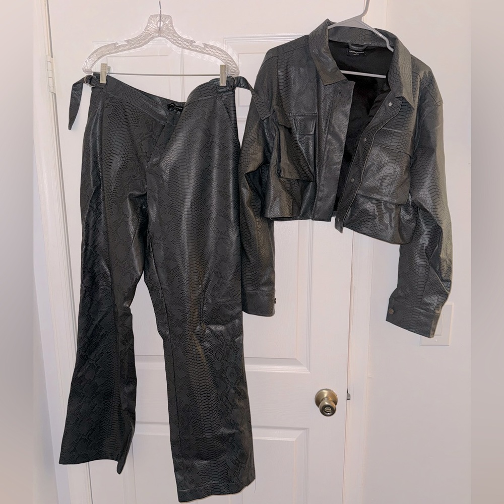 Snakeskin Leather Matching Set